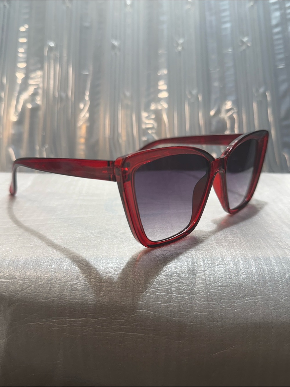 Red Cat-Eye Sunglasses - Fashion Women's Shades-New